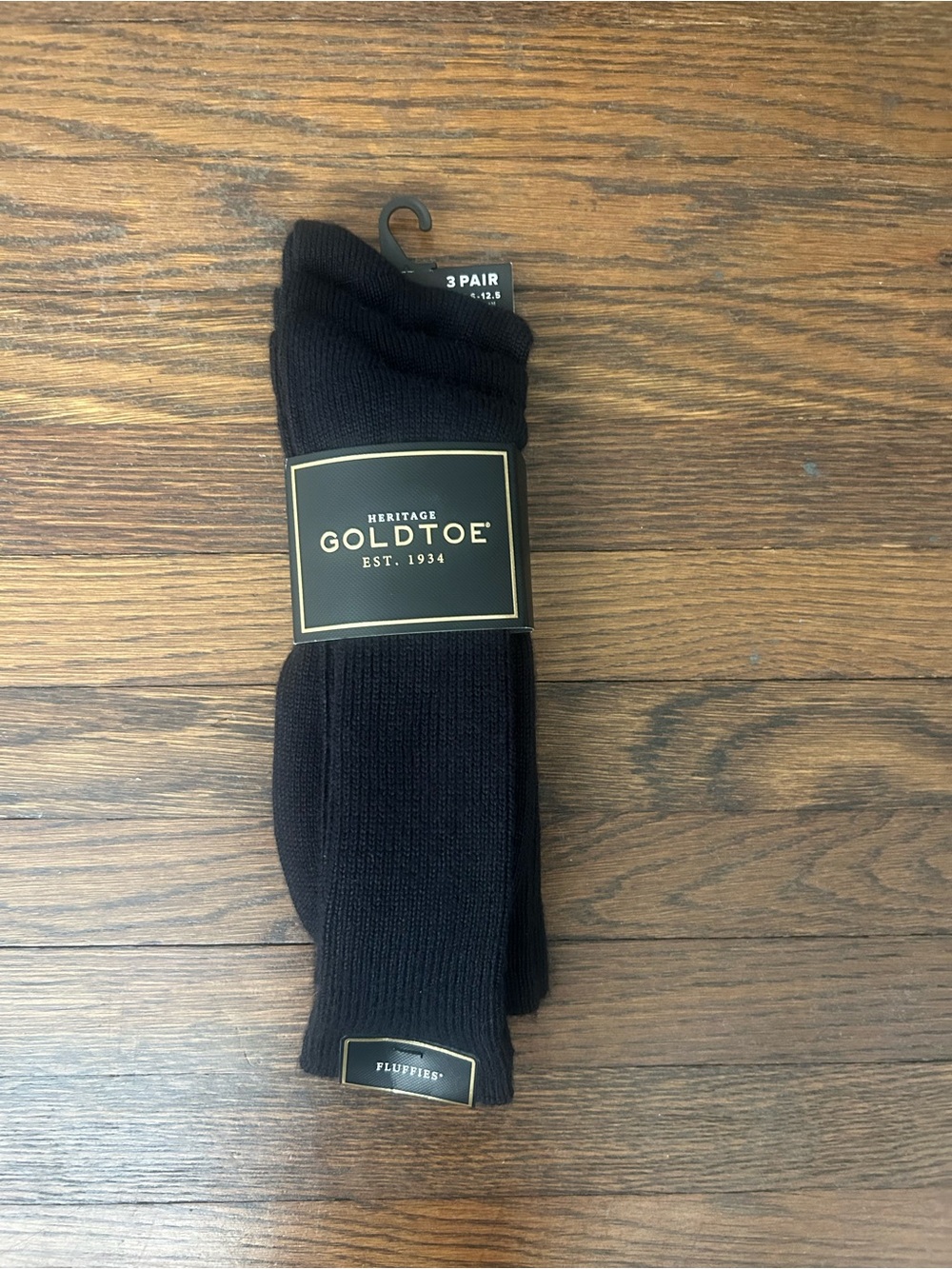 BRAND NEW - Gold Toe Heritage Men's Black Crew Socks - 3 Pair